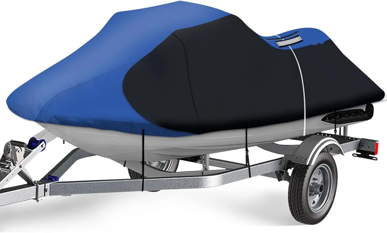 iCOVER Jet Ski Cover- Water Proof Heavy Duty Trailerable Personal Watercraft Covers for Seadoo Kawasaki Yamaha Wave Runner, Fits PWC Models Up to 135in Long