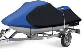 iCOVER Jet Ski Cover- Water Proof Heavy Duty Trailerable Personal Watercraft Covers for Seadoo Kawasaki Yamaha Wave Runner, Fits PWC Models Up to 135in Long