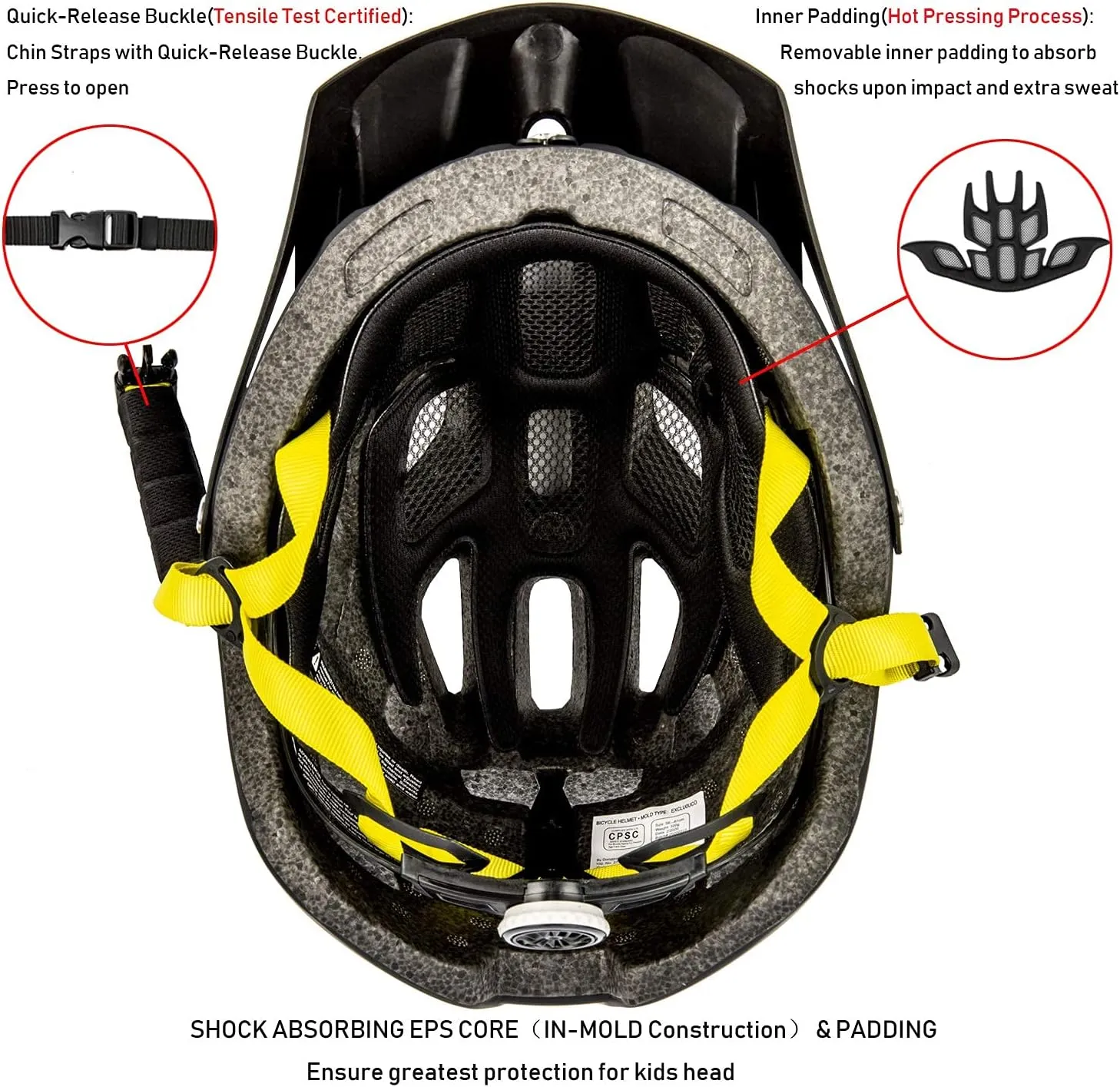 Kids Bike Helmet, SIFVO Kids Helmet 8  Boys and Girls Bike Helmet with Cool Visor, Bike Helmets for Kids, Youth Bike Helmet Kids Mountain Bike Helmet Lightweight and Sturdy55-58cm