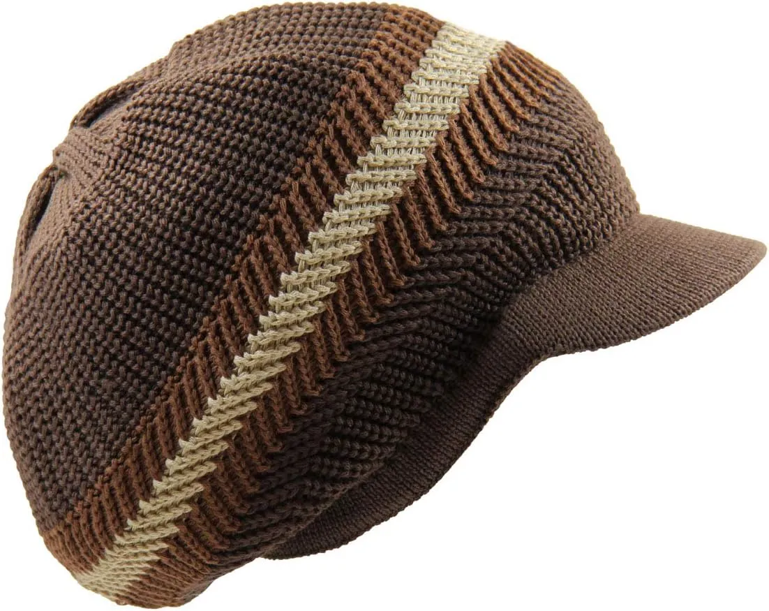 Knitted Cotton Rasta Slouchy Beanie Visor
