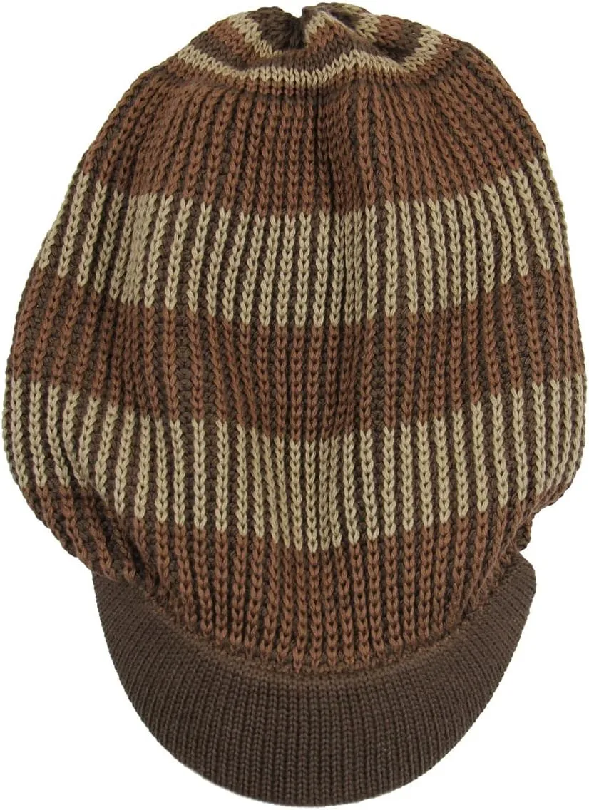 Knitted Cotton Rasta Slouchy Beanie Visor