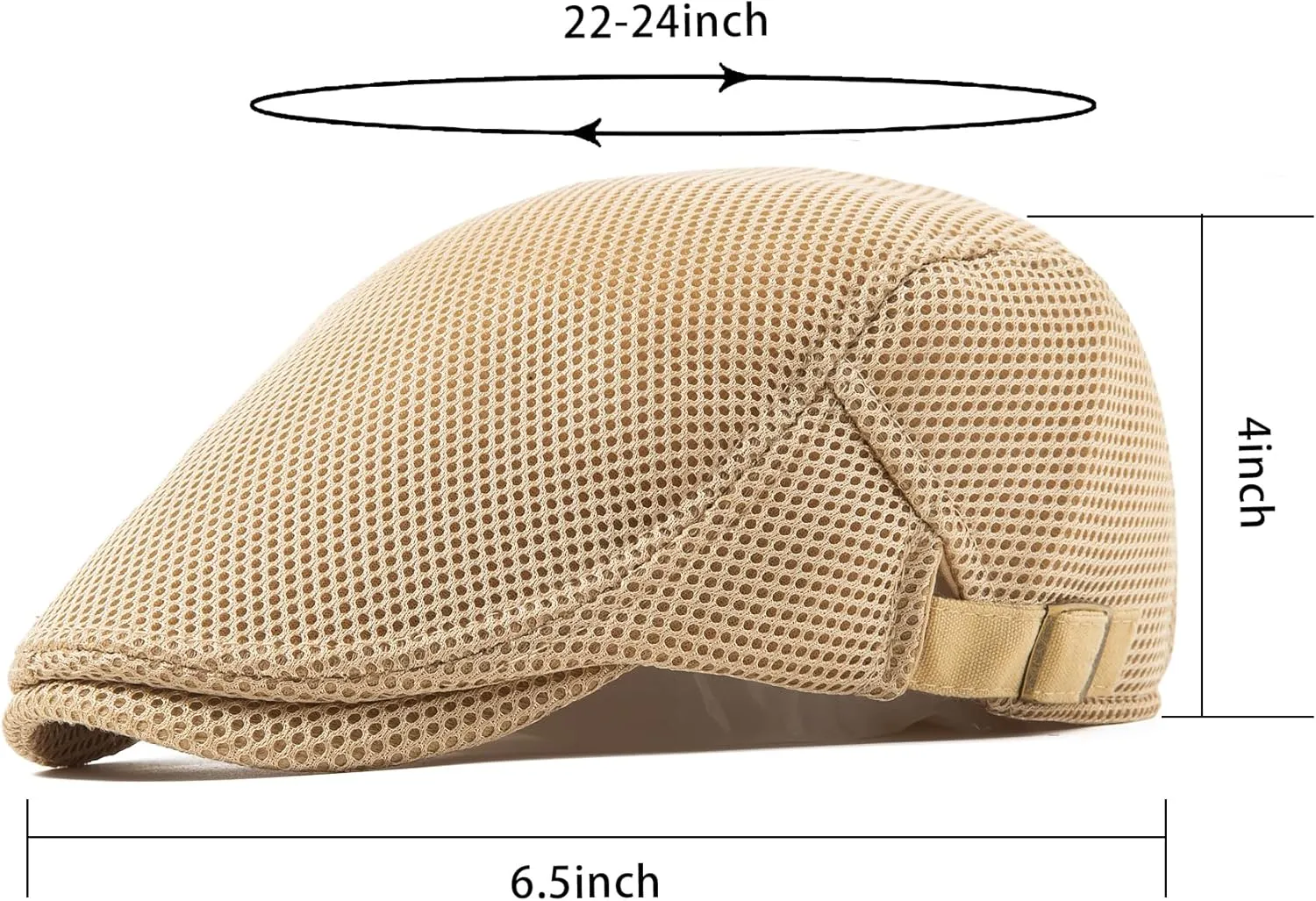 Lanzom Men's Breathable Mesh Summer Hat Adjustable Newsboy Beret Ivy Cap Cabbie Flat Cap Gatsby Driving Hunting Hats