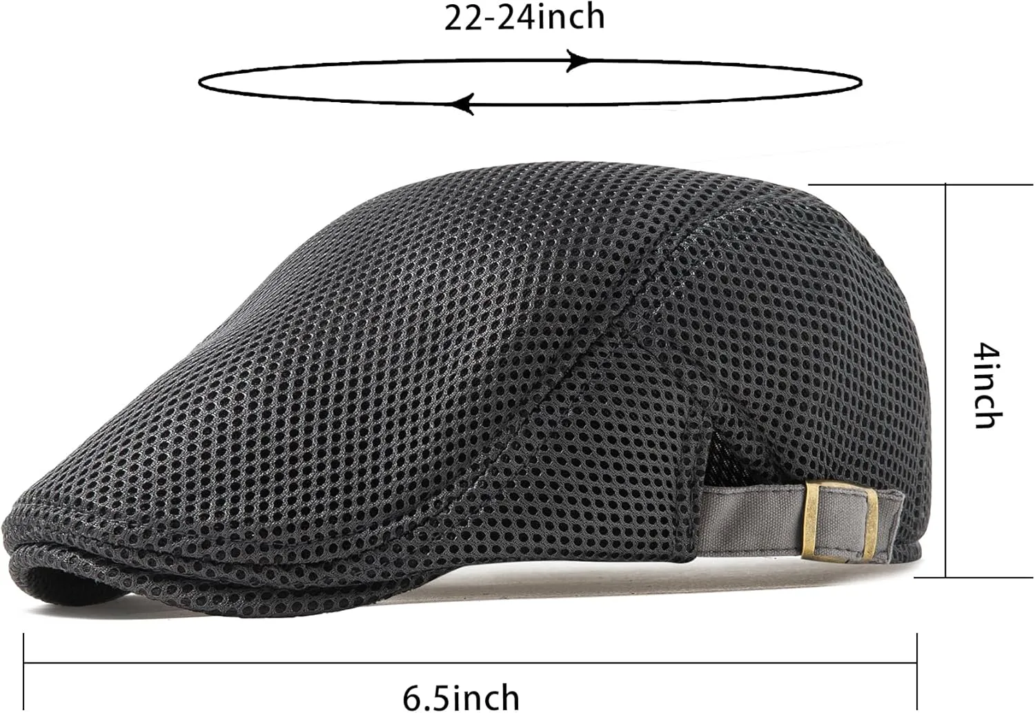 Lanzom Men's Breathable Mesh Summer Hat Adjustable Newsboy Beret Ivy Cap Cabbie Flat Cap Gatsby Driving Hunting Hats