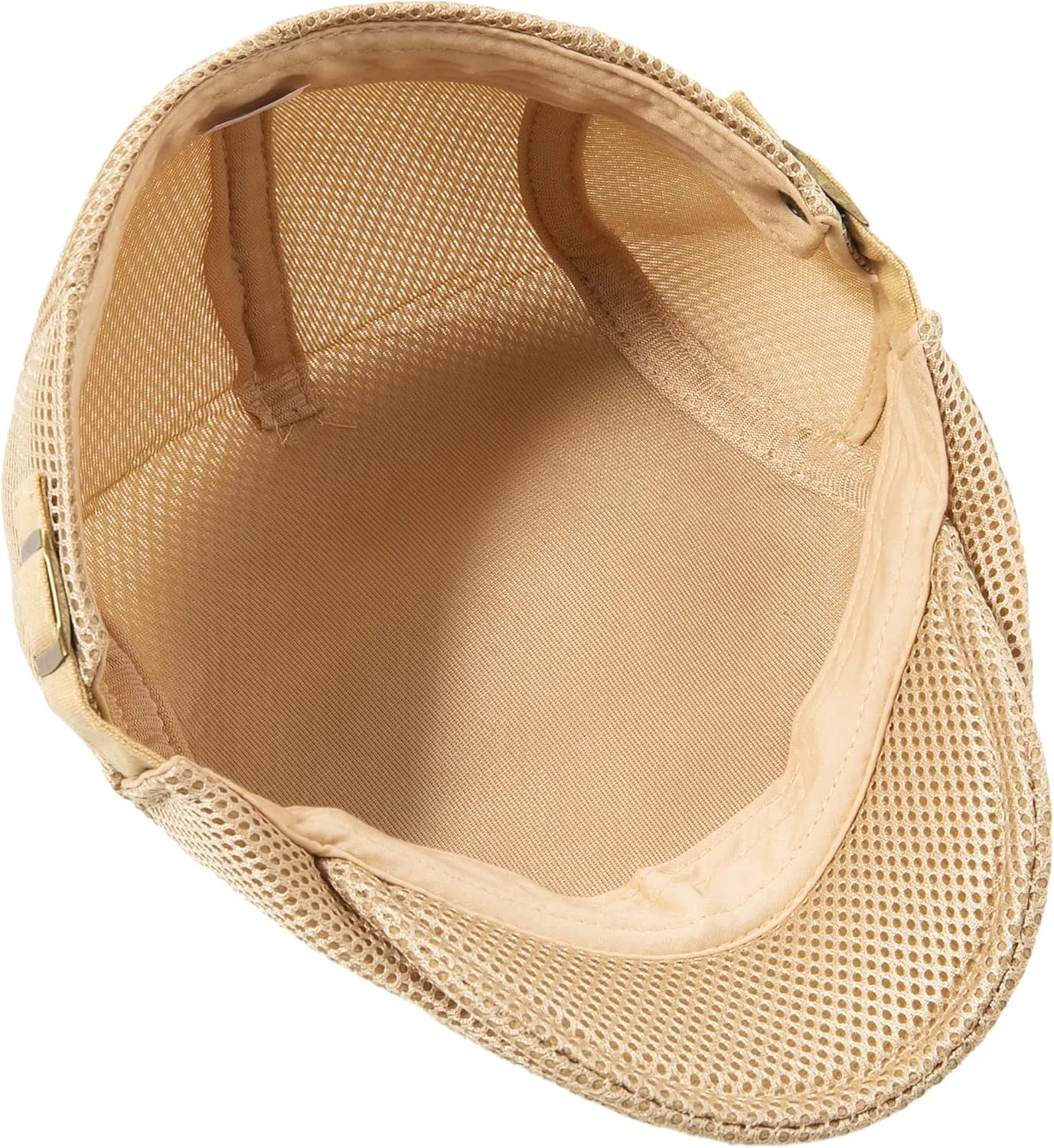 Lanzom Men's Breathable Mesh Summer Hat Adjustable Newsboy Beret Ivy Cap Cabbie Flat Cap Gatsby Driving Hunting Hats