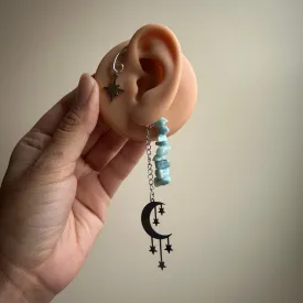 Larimar Moon Ear Cuffs