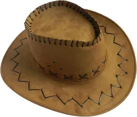 Men's & Women'sClassic Straw Western Cowboy Hat Felt Cowgirl Fedora Hats Outdoor Wide Brim Rodeo Cap