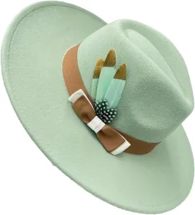 Men's Fedoras Hat Bow Ribbon Feather Accessories Jazz Hat Women's Hats Wide Brimmed Hats 21 M55-58cm