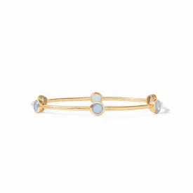 Milano Six Stone Gold Chalcedony Bangle