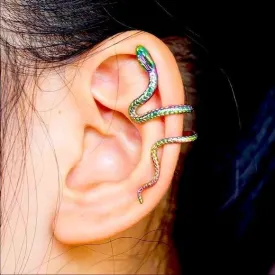 Multicolor Snake Ear Cuff Earring