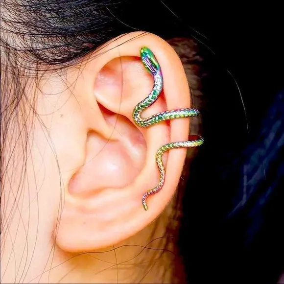Multicolor Snake Ear Cuff Earring