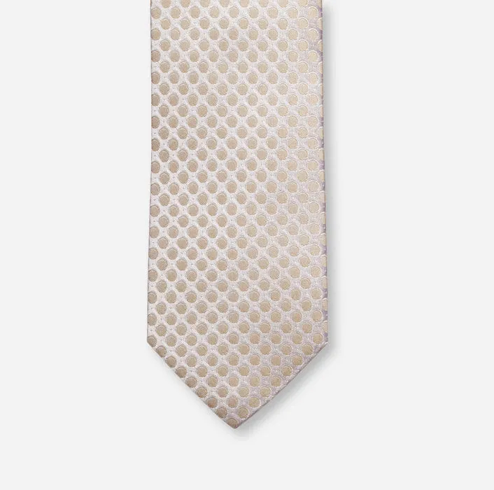 Olymp- Silk Pokadot Tie, Nautral