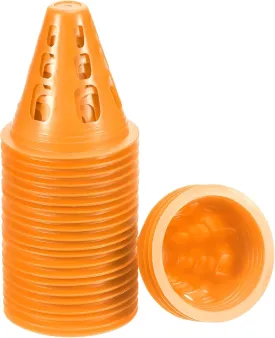 PATIKIL Agility Cones, 25 Pack Sports Cones Training Marker with Square Holes for Football Roller Skating Outdoor Activity, Orange