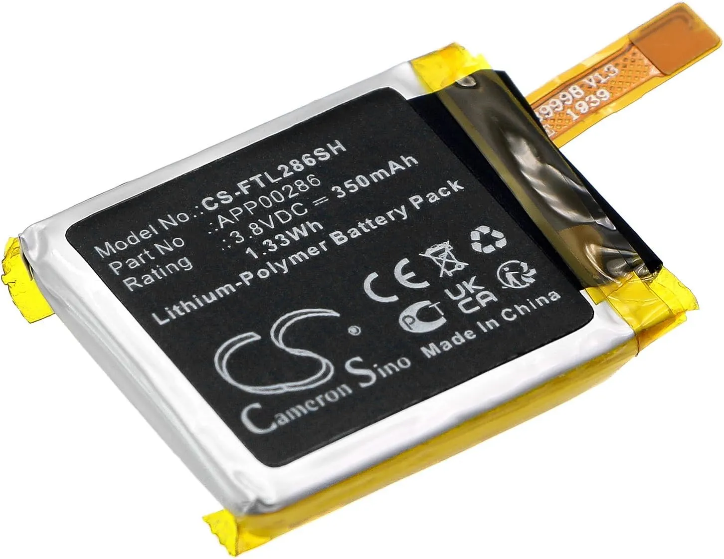 Replacement Battery for Puma SmartWatch DW9P1, Fossil Kate Spade DW9P1, Kate Spade DW9K1, DW9P1, DW9K1 PN:Puma APP00286 350mAh / 1.33Wh