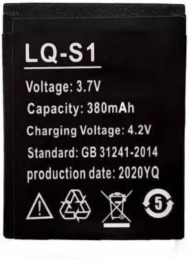 S1 Battery,Smart Watch Battery, 3.7v 380mah Rechargeable Li-Ion Battery 2pcs.