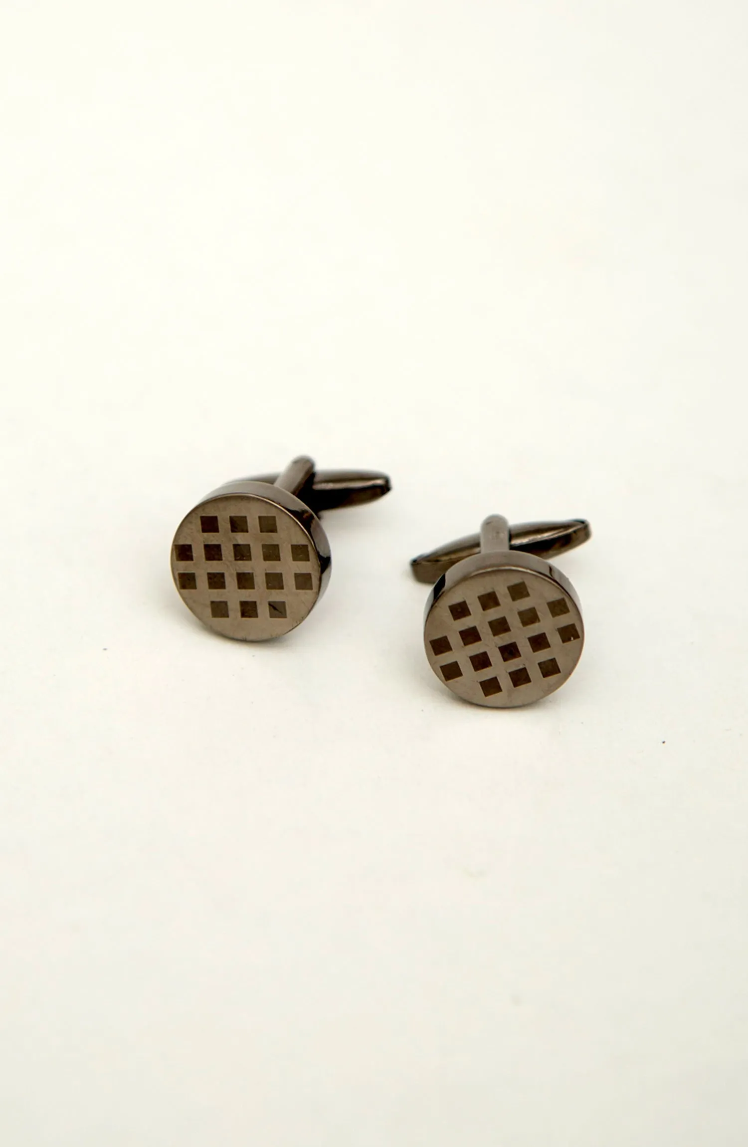 Silver Black Retro Cufflinks