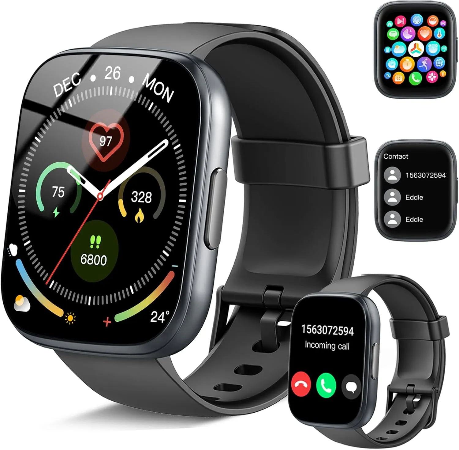 Smart Watch, 1.95" Smartwatch for Men Women(Answer/Make Call), 2025 New Fitness Watch with 110  Sports Modes, Fitness Activity Tracker with Heart Rate/Pedometer/Sleep/IP68 Waterproof for Android iOS