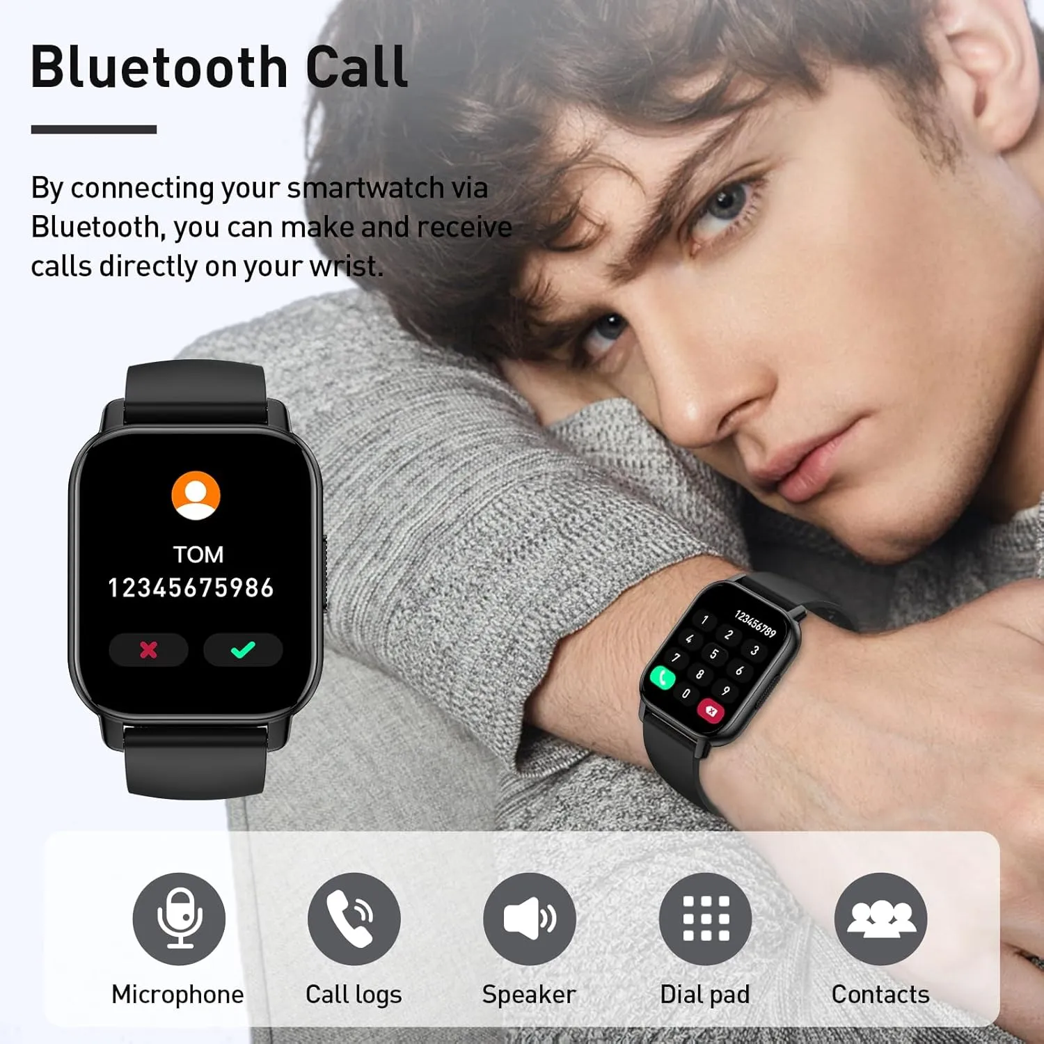 Smart Watch, 1.95" Smartwatch for Men Women(Answer/Make Call), 2025 New Fitness Watch with 110  Sports Modes, Fitness Activity Tracker with Heart Rate/Pedometer/Sleep/IP68 Waterproof for Android iOS