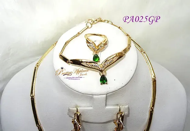 Stunning Purple Champagne Gold Plated Necklace Set - Perfect for Parties