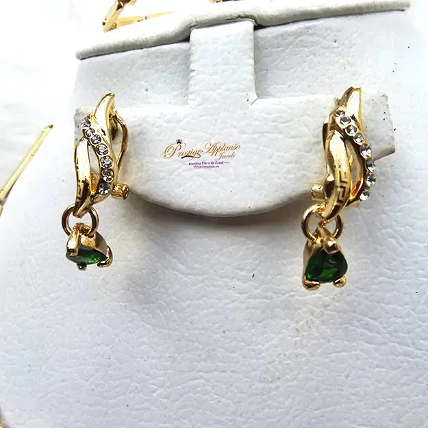 Stunning Purple Champagne Gold Plated Necklace Set - Perfect for Parties