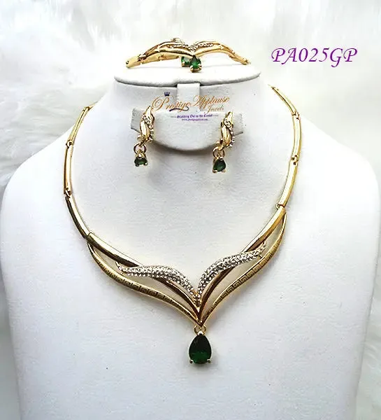 Stunning Purple Champagne Gold Plated Necklace Set - Perfect for Parties