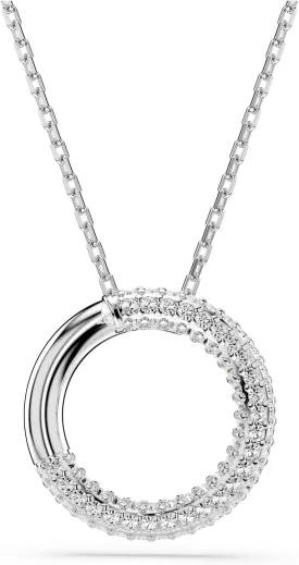 Swarovski Dextera Pendant, Pav??, Clear, Rhodium Finished