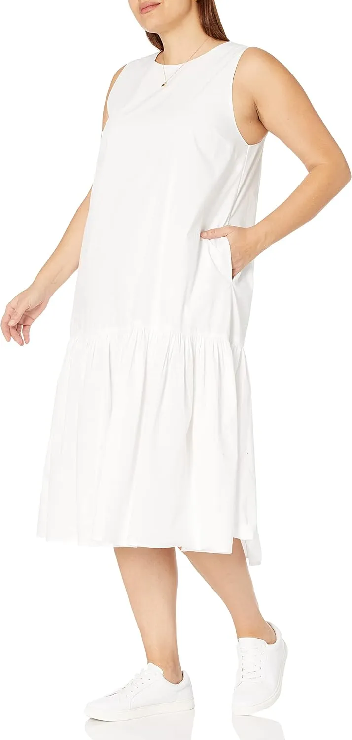 The Drop Women's Ilana Loose Sleeveless Wide-Hem Poplin Maxi Dress