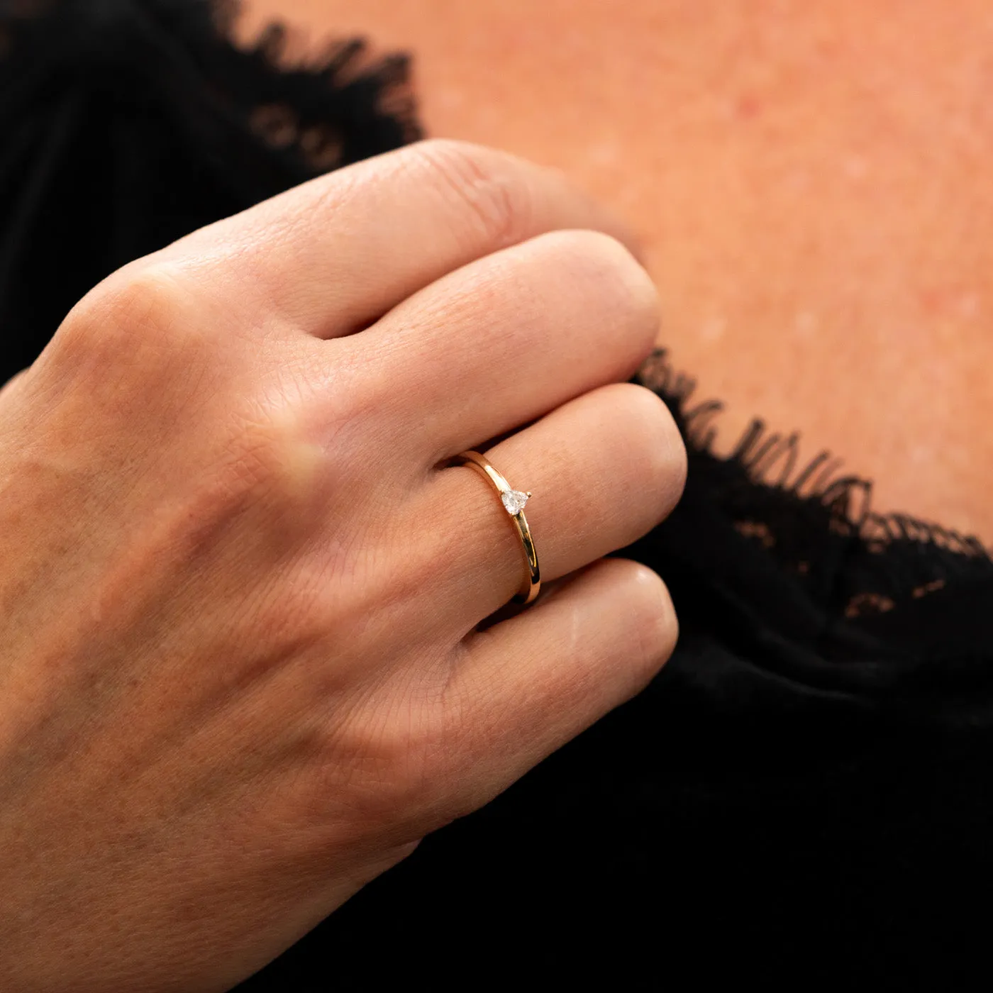 The Sia Ring | Trillion Lab Grown Diamond Minimalist Ring
