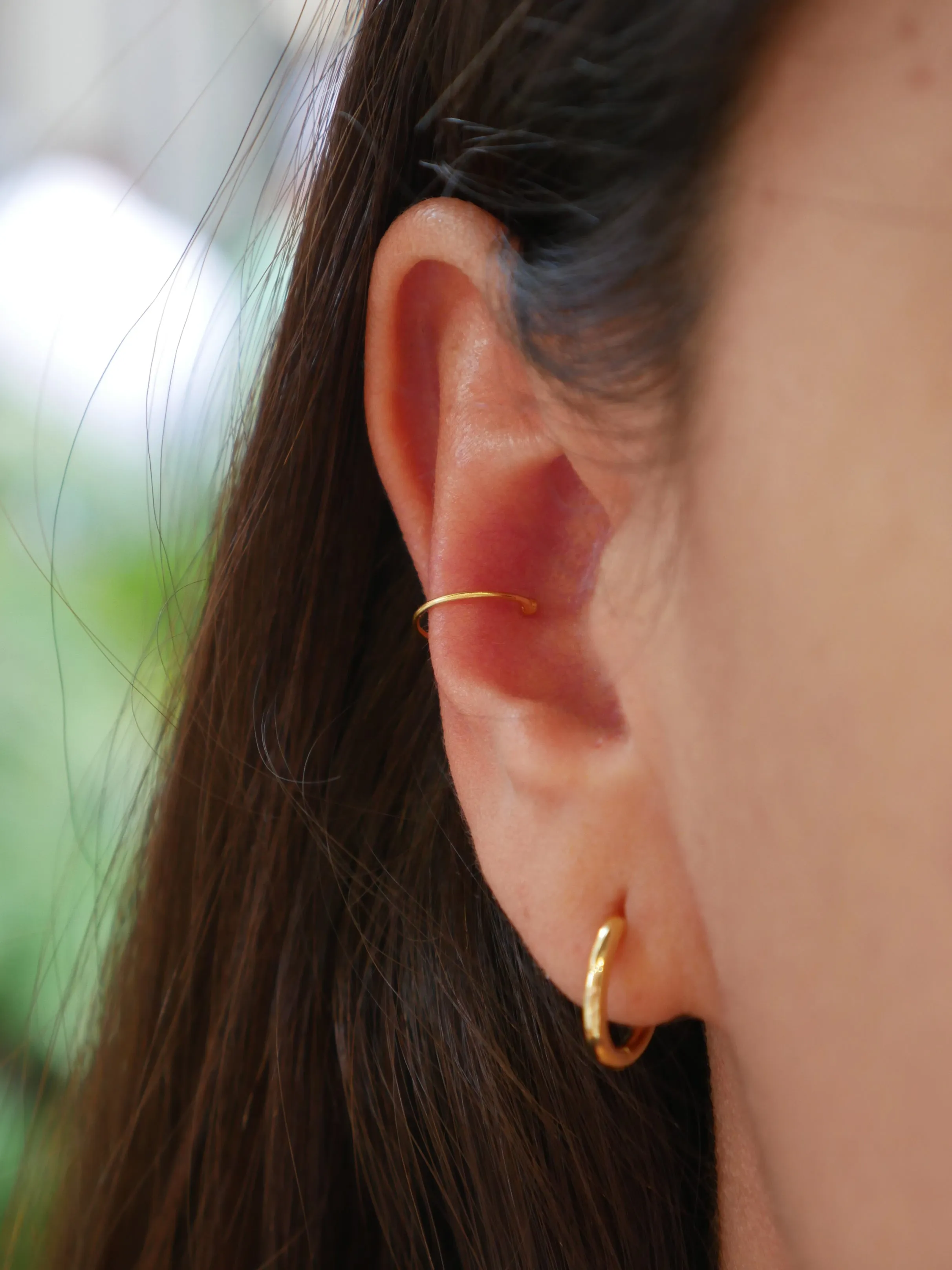 Tiny Thin Ear Cuffs Conch Non Pierced 18k Gold Plated .925 Sterling Silver Non Pierced Earrings
