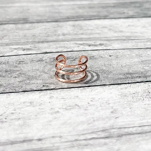 Trio Wrap Adjustable Ear Cuff (ROSE GOLD, GOLD OR SILVER)