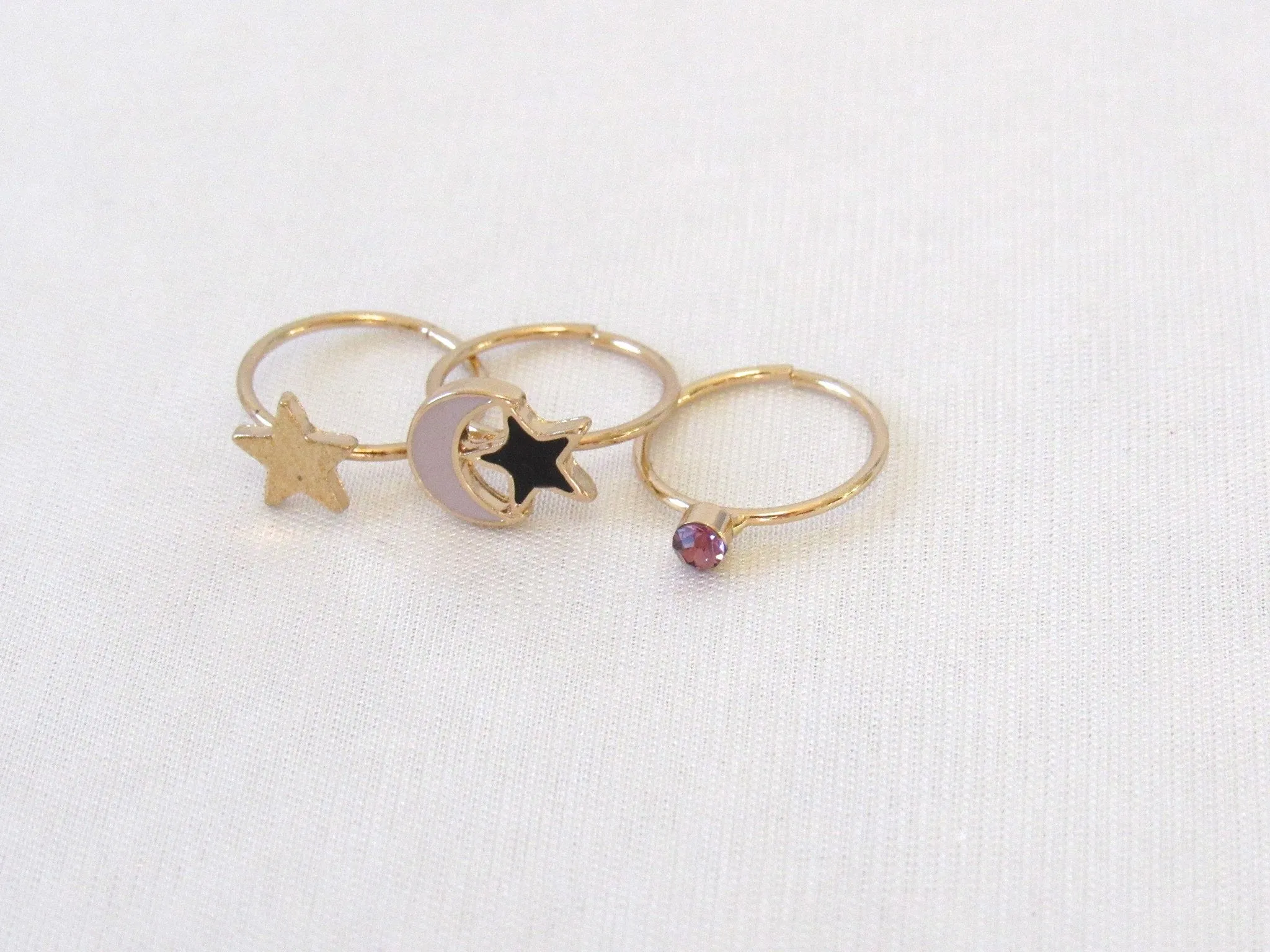 Twinkling Night Midi Ring Set (3pc)