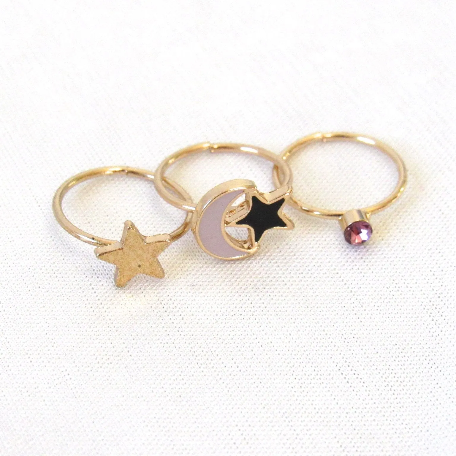 Twinkling Night Midi Ring Set (3pc)