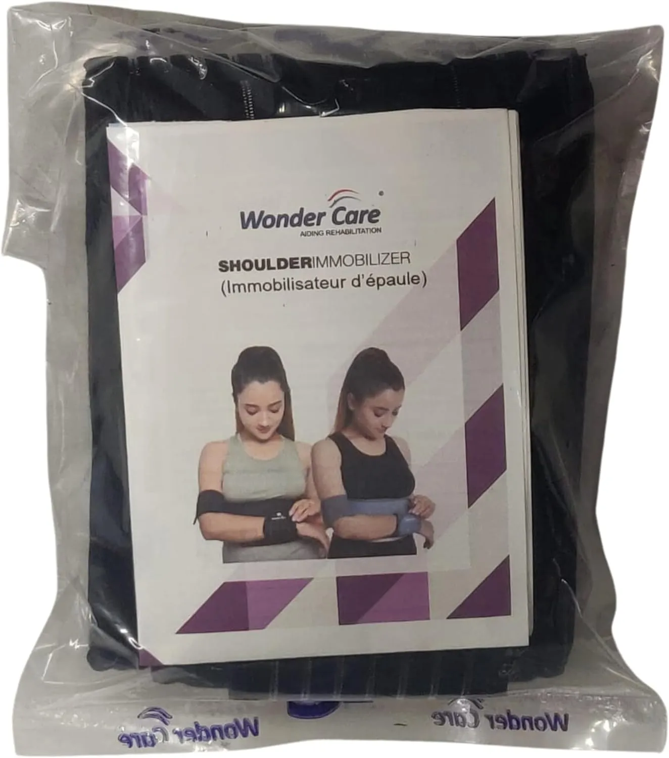 WC shoulder support brace arm slings shoulder immobilizer, youth shoulder brace- Shoulder stabilizer Compression Brace rotator cuff surgery sling, left-right arm sling-Size4 (41-45) inches