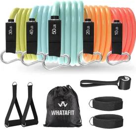 WHATAFIT Resistance Bands, Exercise BandsResistance Bands for Working Out, Work Out Bands with Handles for Men and Women Fitness, Strength Training Home Gym Equipment