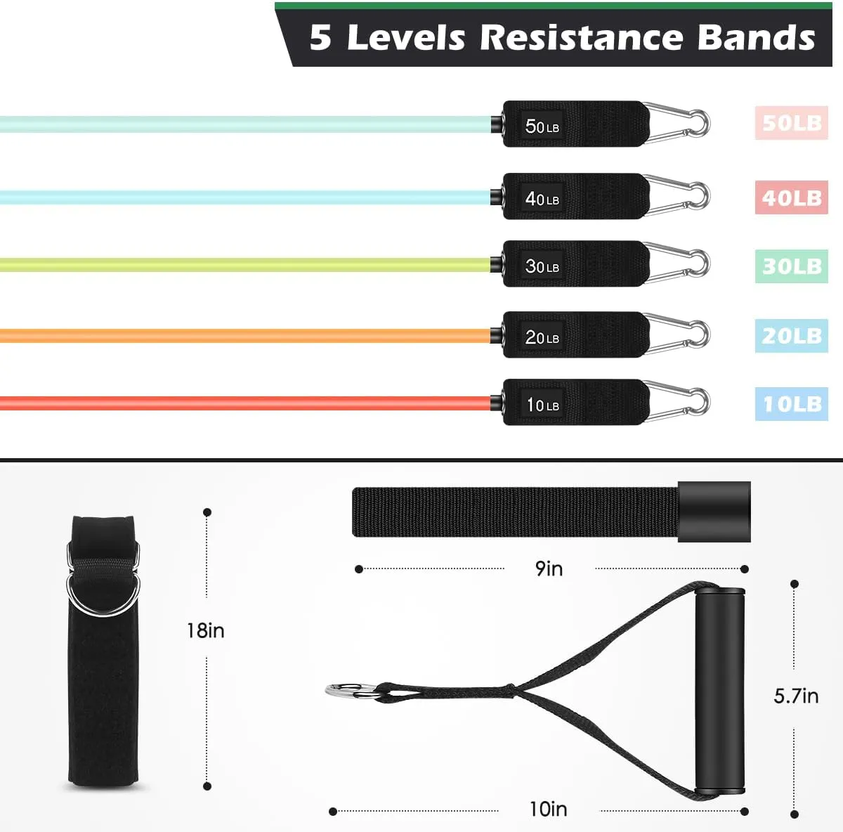 WHATAFIT Resistance Bands, Exercise BandsResistance Bands for Working Out, Work Out Bands with Handles for Men and Women Fitness, Strength Training Home Gym Equipment