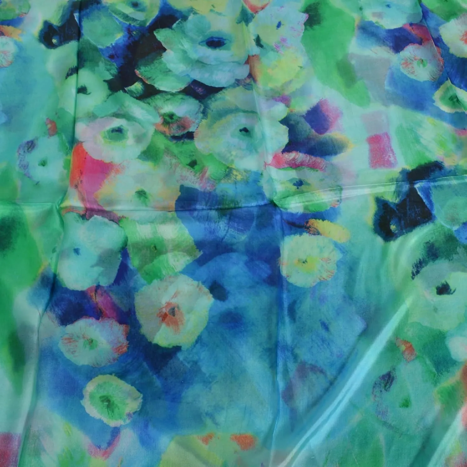 Women's 100% Mulberry Silk Long Scarf-Floral Print Lightweight Scarves-Oblong Summer Travel Sunscreen Shawl 69" x 43"