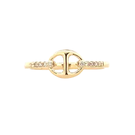 Yellow Gold Diamond Link Ring