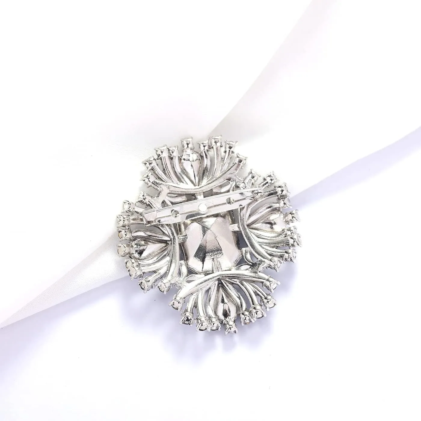 YOQUCOL Vintage Austrian Crystal Rhinestone Cross Flowers Shaped Brooch Pin Elegant Jewelry for Women Girls