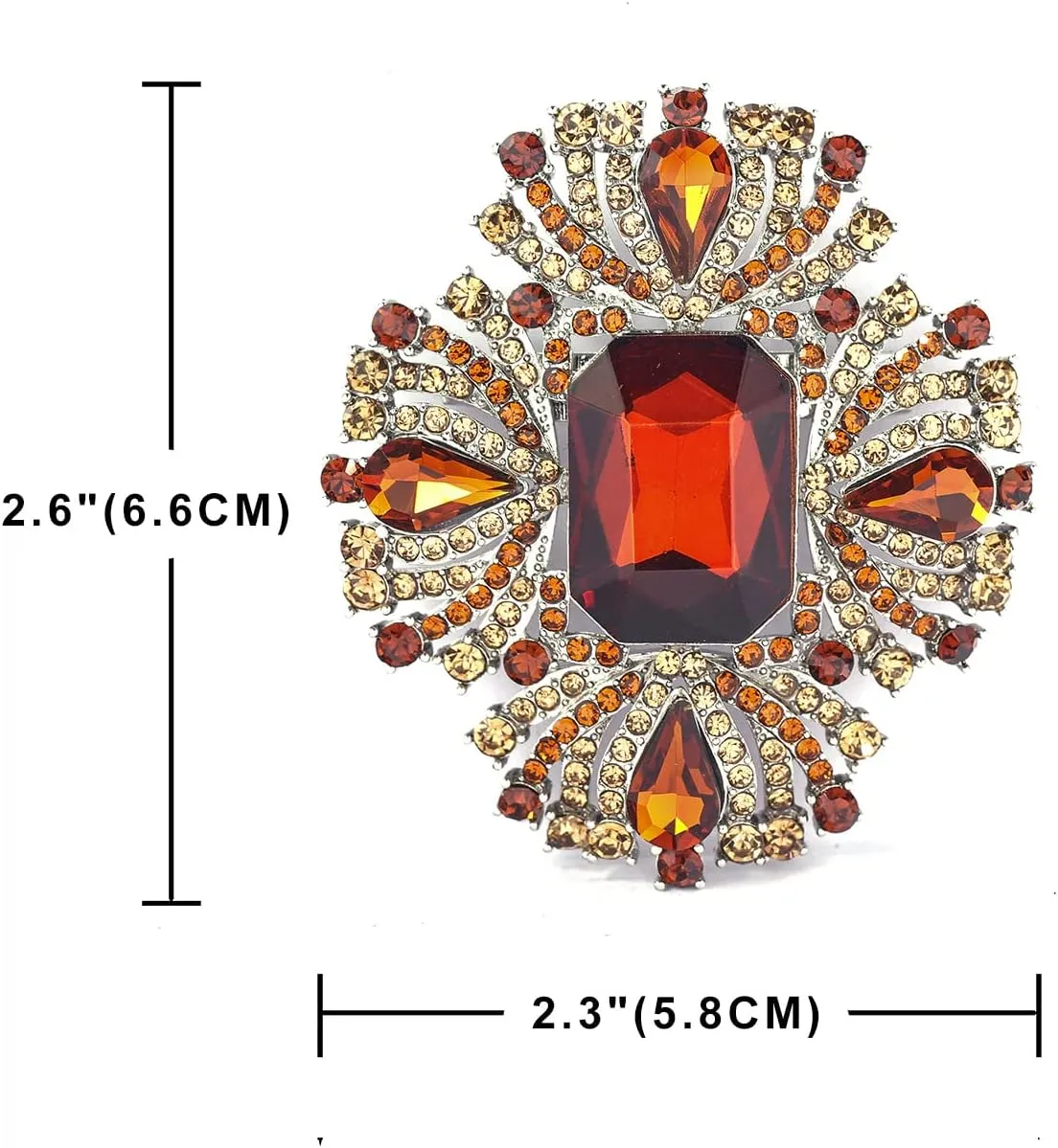 YOQUCOL Vintage Austrian Crystal Rhinestone Cross Flowers Shaped Brooch Pin Elegant Jewelry for Women Girls