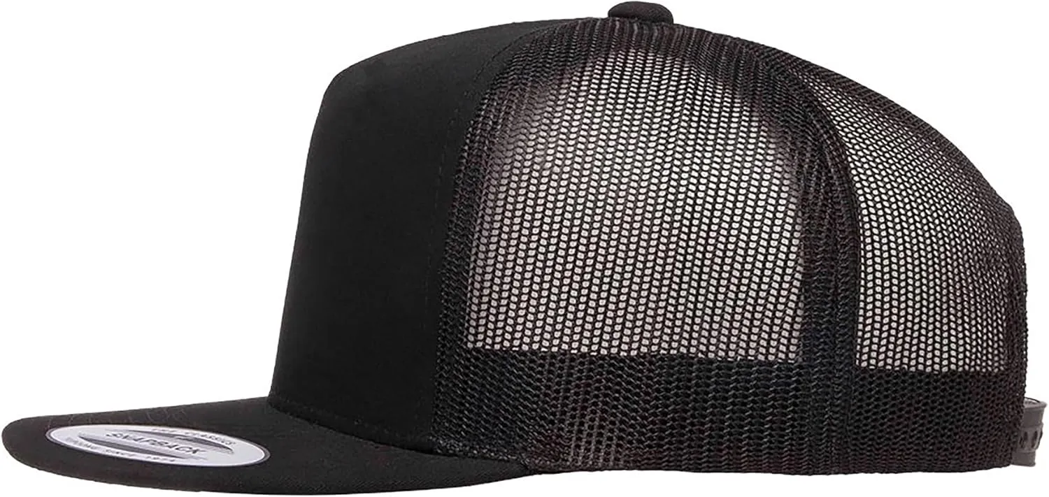 Yupoong YP Classics 6006 High Profile Flat Visor Snapback Trucker Hat - Blank, Bulk Caps