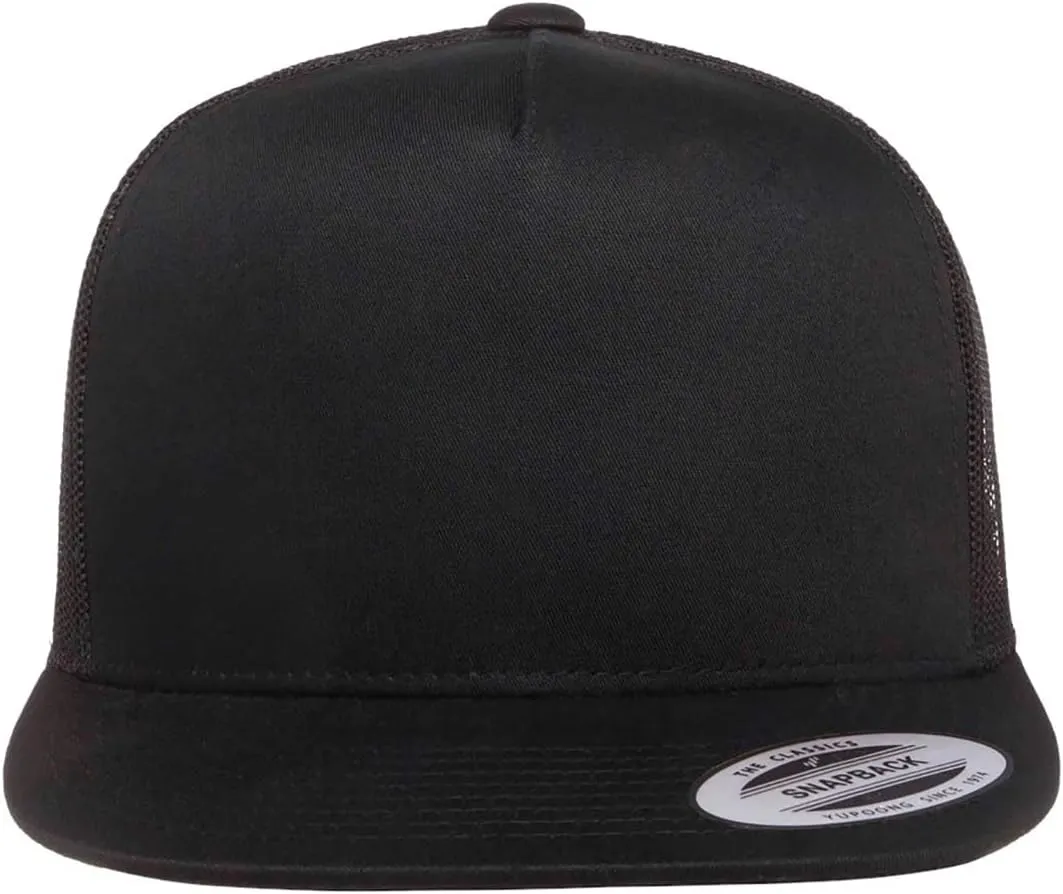 Yupoong YP Classics 6006 High Profile Flat Visor Snapback Trucker Hat - Blank, Bulk Caps