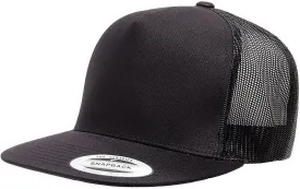 Yupoong YP Classics 6006 High Profile Flat Visor Snapback Trucker Hat - Blank, Bulk Caps