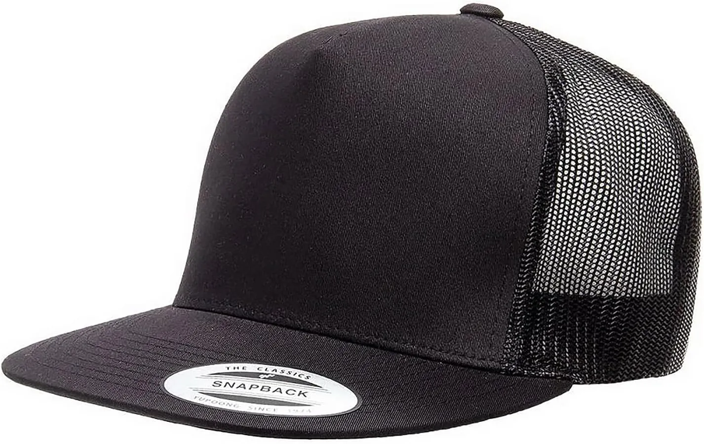 Yupoong YP Classics 6006 High Profile Flat Visor Snapback Trucker Hat - Blank, Bulk Caps